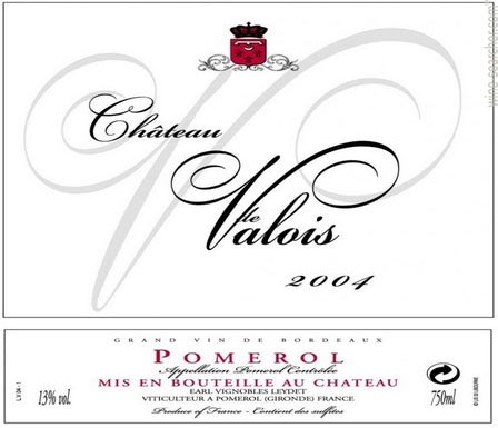 Label 1 of Chateau de Valois