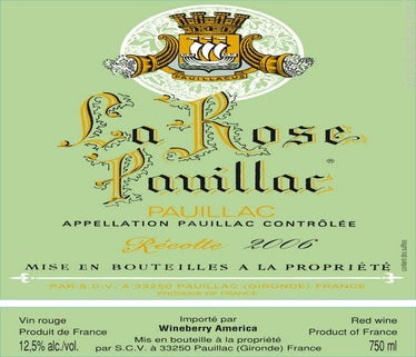 Label 1 of Chateau La Rose Pauillac