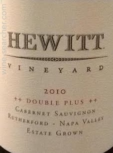 Hewitt ナパバレー 2013 ダブルプラス カベルネ ワイン Hewitt vineyardヒューイット ナパバレー 2013 ダブルプラス ワイン