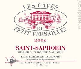 Label 1 of Les Freres Dubois et Fils Saint-Saphorin Rouge Les Caves du Petit Versailles