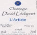 2nd label thumbnail of David Leclapart L'Artiste Blanc de Blancs Premier Cru Pas Dose