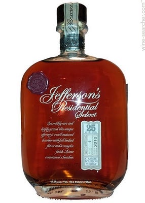 Label 1 of Jefferson's Presidential Select 25 Years Old Straight Bourbon Whiskey