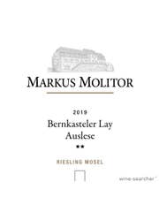 Click to see larger label image Label of 2018 Markus Molitor Bernkasteler Lay Goldene Kapsel Riesling Auslese