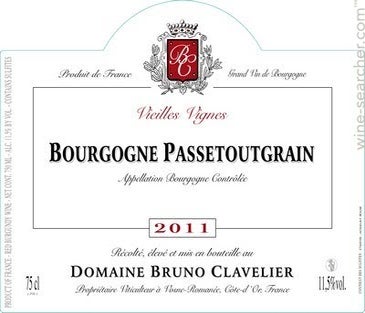 Label 1 of Domaine Bruno Clavelier Bourgogne Passe-tout-grains Vieilles Vignes