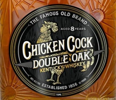 Label 1 of Chicken Cock Double Oak 8 Year Old Kentucky Whiskey