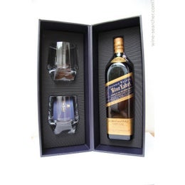 Johnnie Walker Blue Label Blended Scotch Whisky with Glasses ...