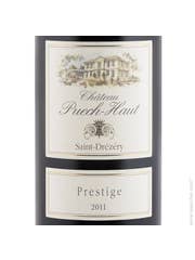 Click to see larger label image Label of 2017 Chateau Puech-Haut Saint-Drezery Prestige Rouge