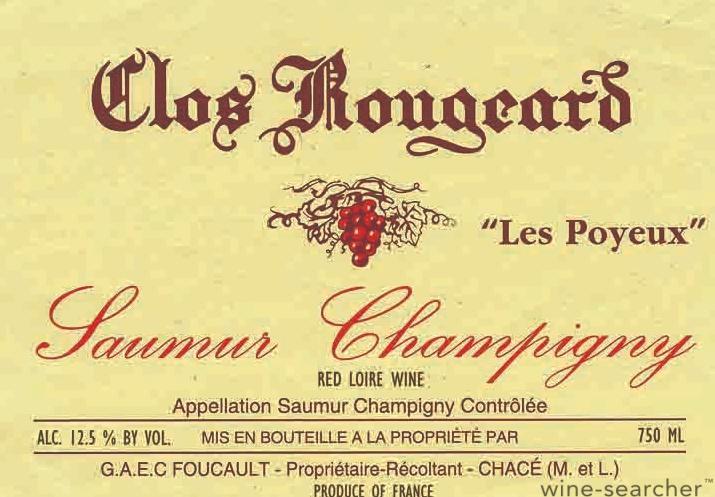 2012 Clos Rougeard Saumur-Champigny Les Poyeux, Loire