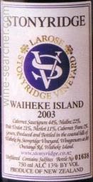 2003 Stonyridge Vineyard Larose, Waiheke Island, New Zealand
