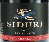 Label 1 of Siduri Santa Barbara County Pinot Noir
