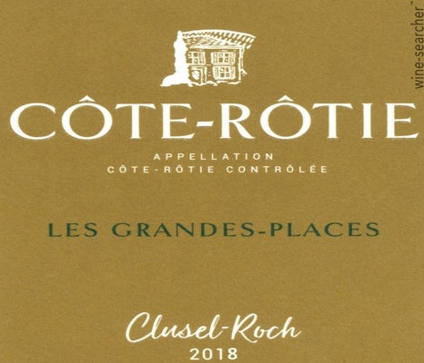 Label 1 of Domaine Clusel-Roch Cote Rotie 'Les Grandes-Places'