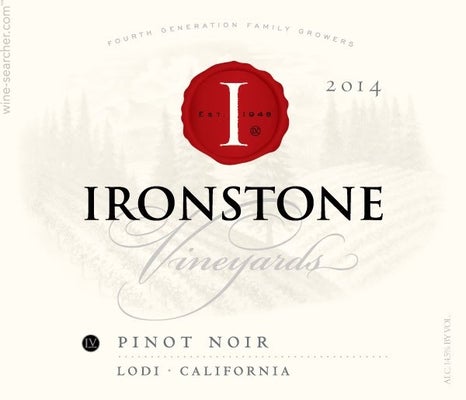 Label 1 of Ironstone Pinot Noir