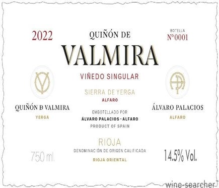 Label 1 of Alvaro Palacios Quinon de Valmira