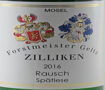 Label 1 of Forstmeister Geltz-Zilliken Saarburger Rausch Riesling Spatlese