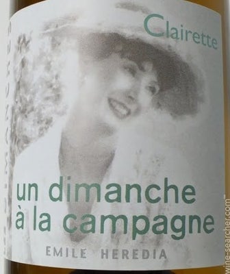 Label 1 of Emile Heredia 'Les Dimanches' Un Dimanche a la Campagne Clairette