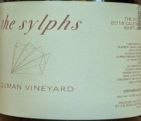 Label 1 of Scholium Project The Sylphs Guman Vineyard Chardonnay