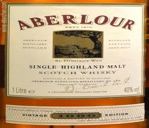 Label 1 of Aberlour Vintage Single Malt Scotch Whisky