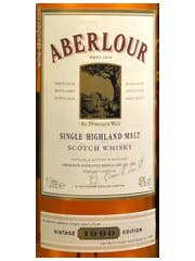 Click to see larger label image Label of Aberlour Vintage Single Malt Scotch Whisky