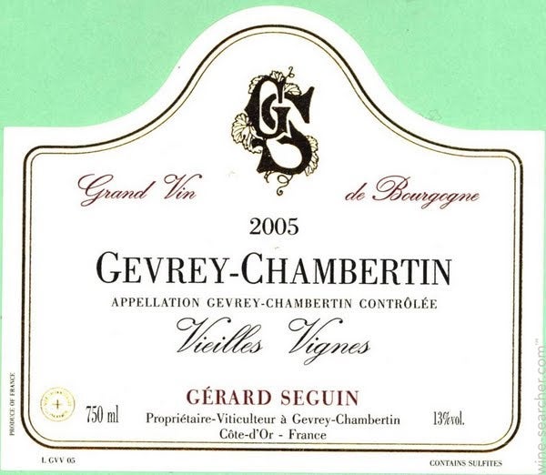 ワイン Gerard Seguin Gevrey Chambertin 2015 2015 Gerard Seguin Gevrey Chambertin Terroir Du Domaine