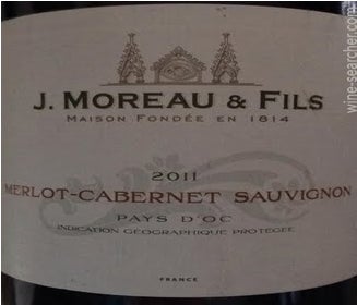 18 J Moreau Fils Merlot Cabernet Sauvignon Igp Pays D Oc Prices Stores Tasting Notes Market Data