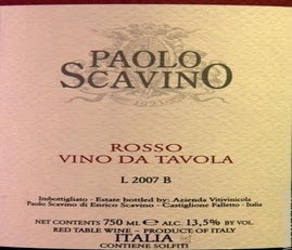 Label 1 of Paolo Scavino Vino da Tavola Rosso
