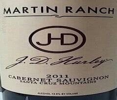 Label 1 of Martin Ranch Winery J.D. Hurley Cabernet Sauvignon
