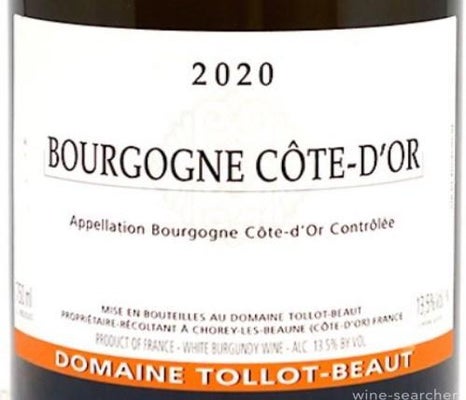 Label 1 of Domaine Tollot-Beaut Bourgogne Cote d'Or Blanc
