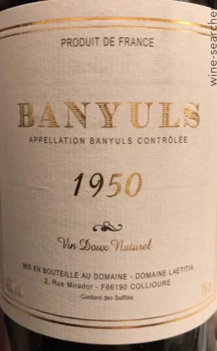 Banyuls バニュルス domaine laetitia 1951 Domaine Laetitia Banyuls, Languedoc-Roussillon, France