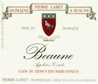 Label 1 of Domaine Pierre Labet Beaune Clos du dessus des Marconnets Rouge