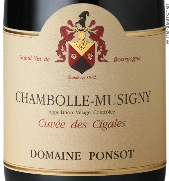 Domaine Ponsot Chambolle-Musigny Cuvee des Cigales, Cote de