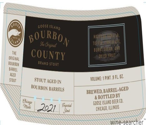 Label 2 of Goose Island Bourbon County Brand Stout Beer