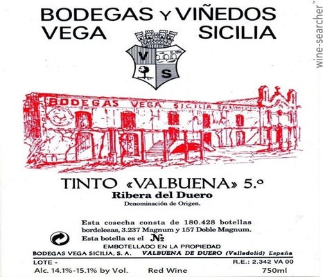 Label 1 of Vega Sicilia Tinto Valbuena 5