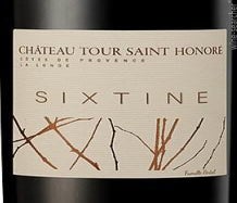 Label 1 of Chateau Tour St Honore Cotes de Provence La Londe 'Sixtine' Rouge