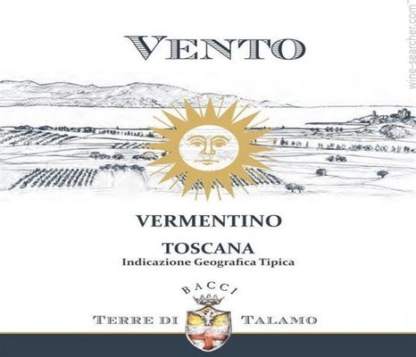 Label 1 of Terre di Talamo 'Vento' Vermentino Toscana IGT