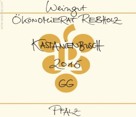Label 1 of Okonomierat Rebholz Birkweiler Kastanienbusch Riesling Grosses Gewachs