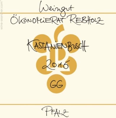 Label 1 of Okonomierat Rebholz Birkweiler Kastanienbusch Riesling Grosses Gewachs