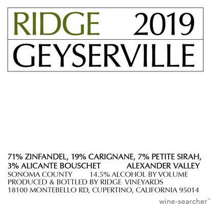 Label 1 of Ridge Vineyards Geyserville