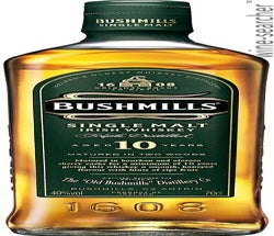 Label 1 of Bushmills 10 Year Old Single Malt Irish Whisky