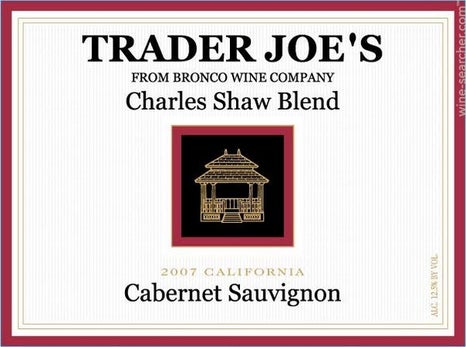 Label 1 of Trader Joe's Charles Shaw Blend Cabernet Sauvignon