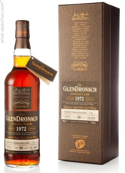 1972 Glendronach Oloroso Sherry Butt Single Cask 39 Year Old