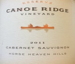 Label 1 of Canoe Ridge Vineyard Estate Grown Reserve Cabernet Sauvignon
