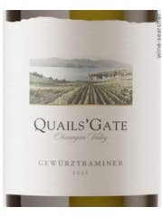 Click to see larger label image Label of 2015 Quails' Gate Gewurztraminer