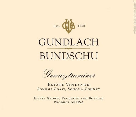 Label 1 of Gundlach-Bundschu Estate Vineyard Gewurztraminer