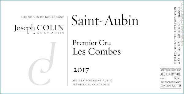 【白】Saint-Aubin 1er Cru 2018Joseph Colin J_Colin_-_Saint-
