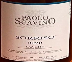 Label 1 of Paolo Scavino Sorriso Langhe Bianco
