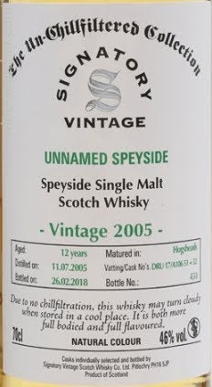 Signatory Vintage The Un-Chillfiltered Collection 'Unnamed