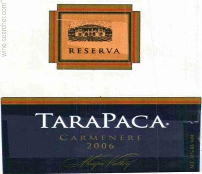 Label 1 of Vina Tarapaca Reserva Carmenere