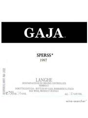 Click to see larger label image Label of 1997 Gaja Sperss Langhe - Barolo