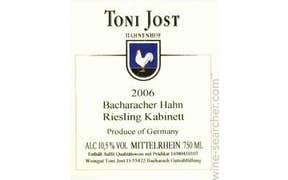 Click to see this product Label of Weingut Toni Jost Hahnenhof Bacharacher Hahn Riesling Kabinett
