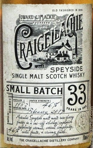 Craigellachie Limited Release Small Batch 33 Year Old Single